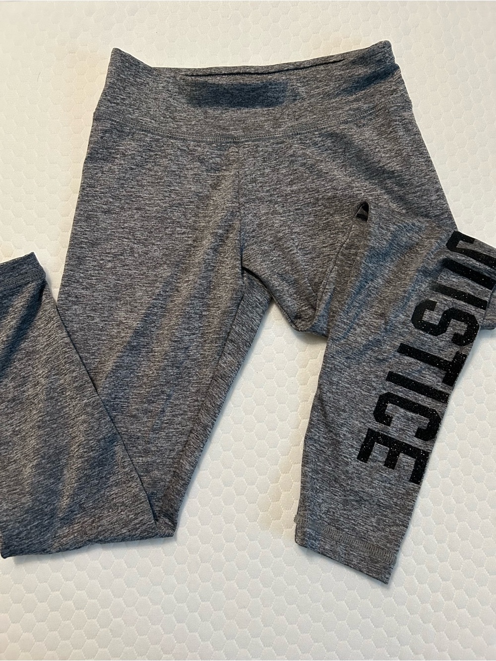 Justice Gray Capri Leggings with Black Side Logo